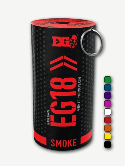 EG18 colored smoke grenade pack (4×) effects machine — for rent in Croatia
